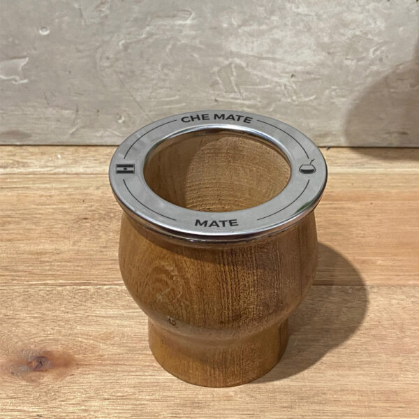 Mate de madera personalizado con bombilla de regalo