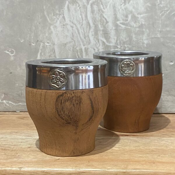 Mate Imperial de Algarrobo Personalizado Fleje Liso + Bombilla de regalo - Imagen 3